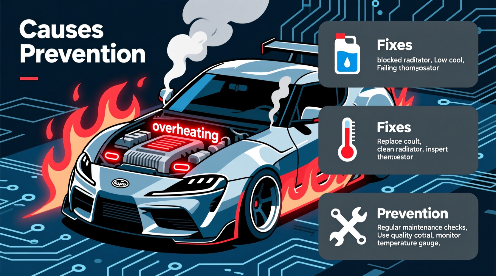 supra overheating stop go