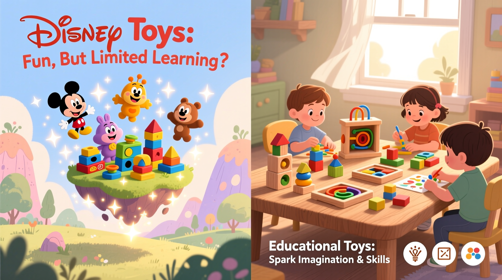 are disney toys really that bad for my kids development or are educational toys overrated