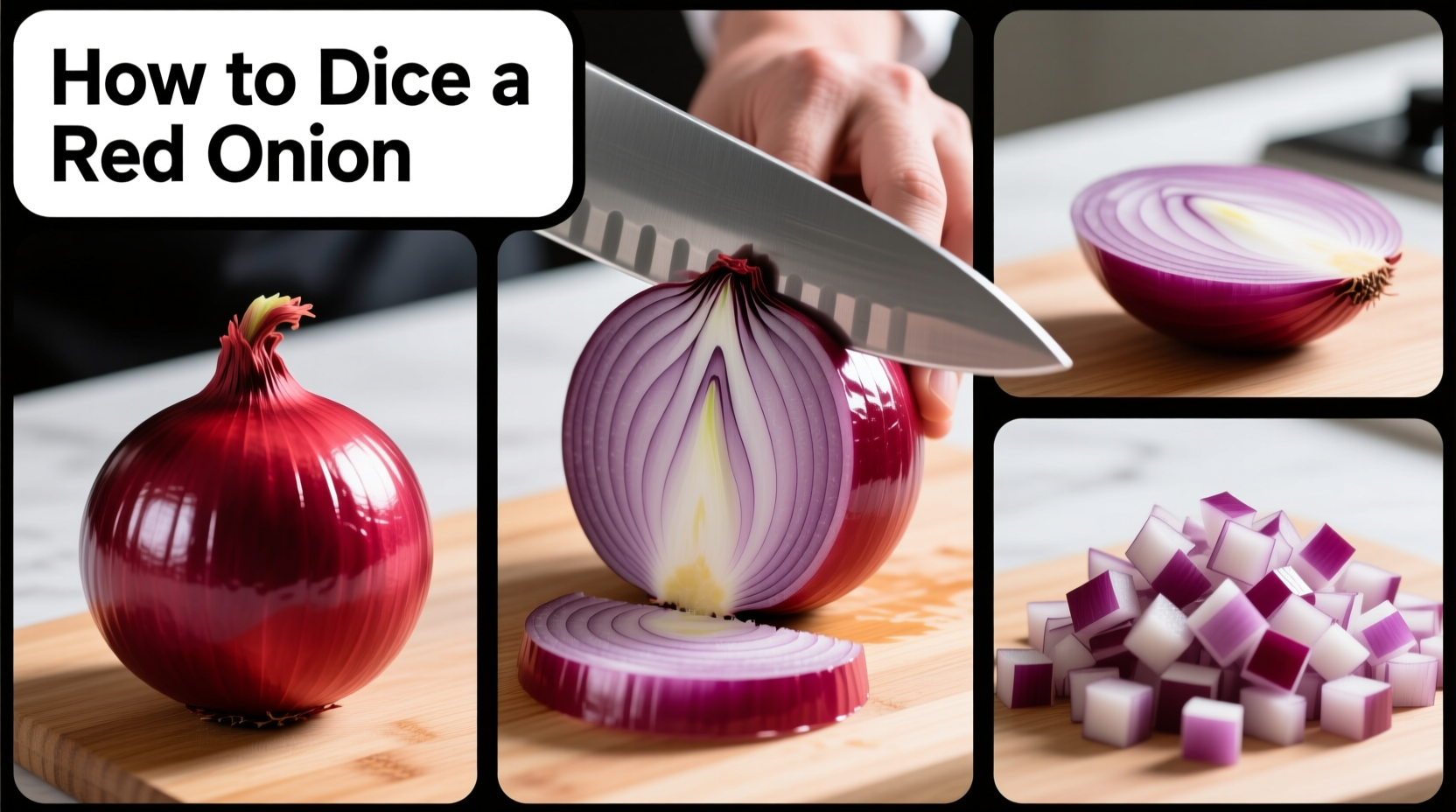 how to dice a red onion
