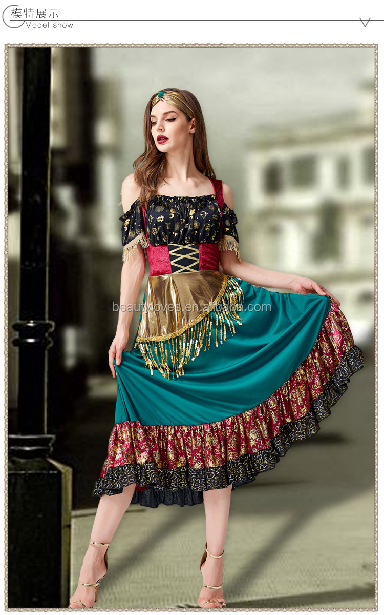 性感成人吉普赛舞蹈服装化装舞会服装角色扮演嘉年华服装出售