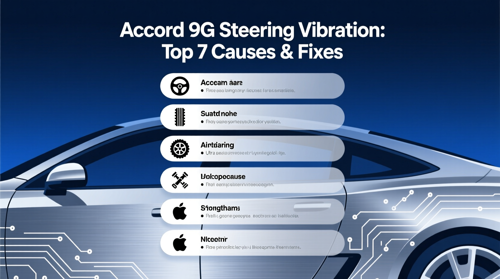 accord 9g steering vibration cause