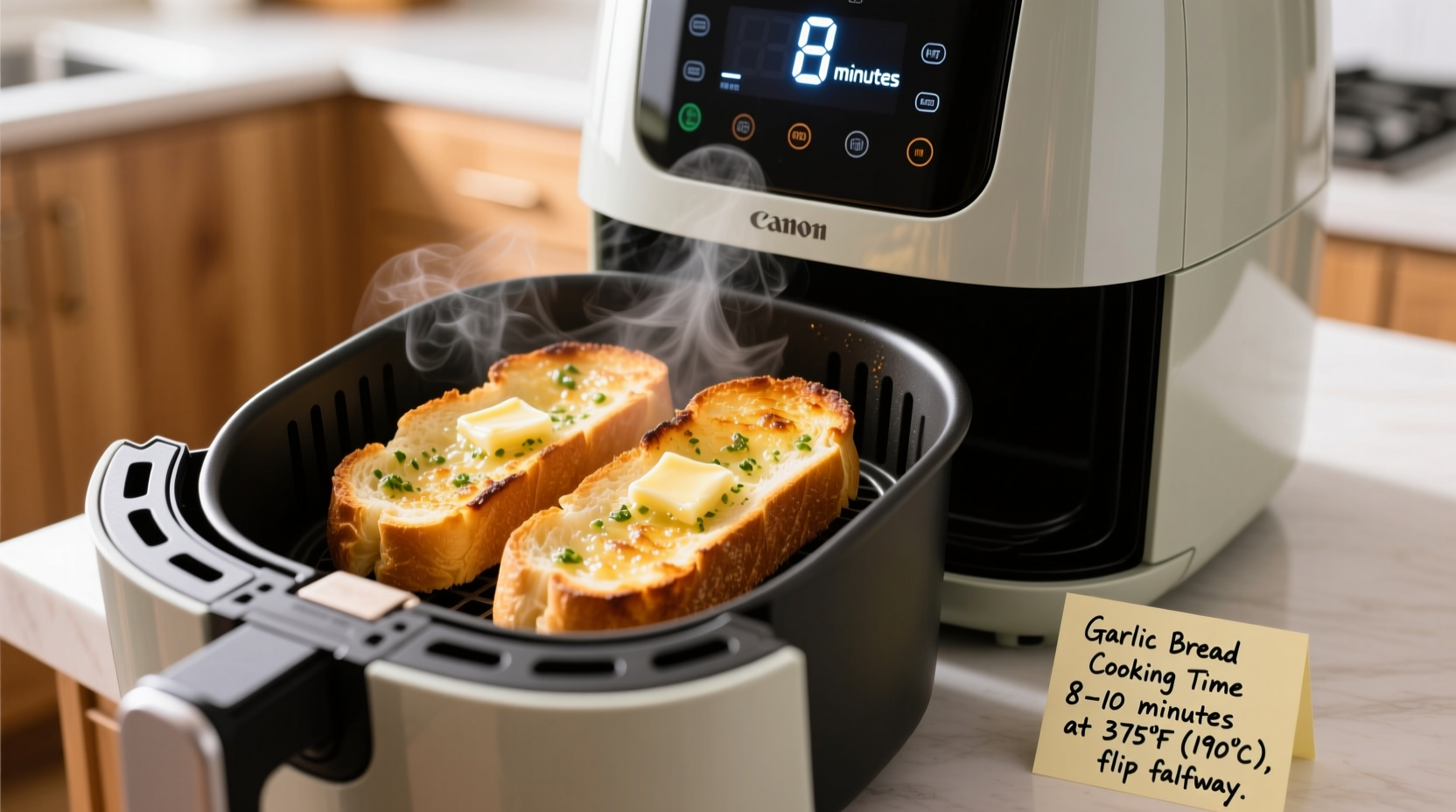 how long to cook garlic bread in air fryer