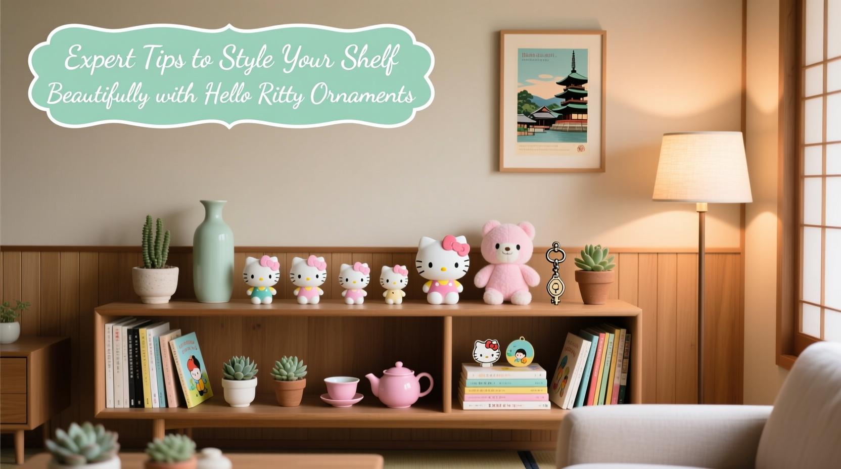 expert tips to style your shelf beautifully with hello kitty ornaments