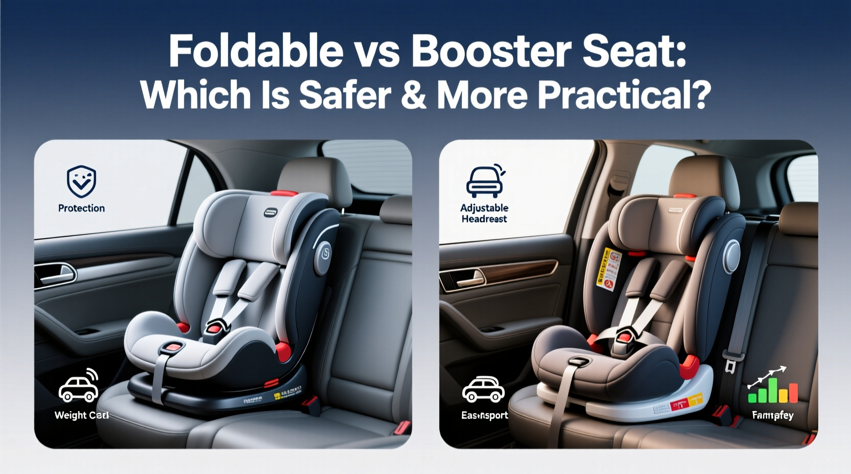 foldable vs booster seat