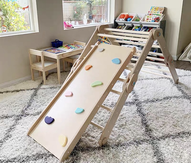 KD101 Hot selling educational children toys Foldable indoor wooden triangle climbing frame