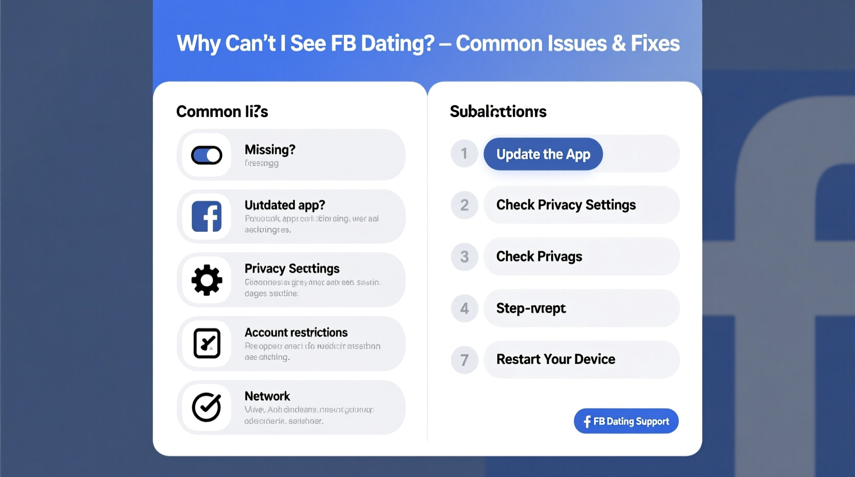 why cant i see fb dating troubleshooting common issues