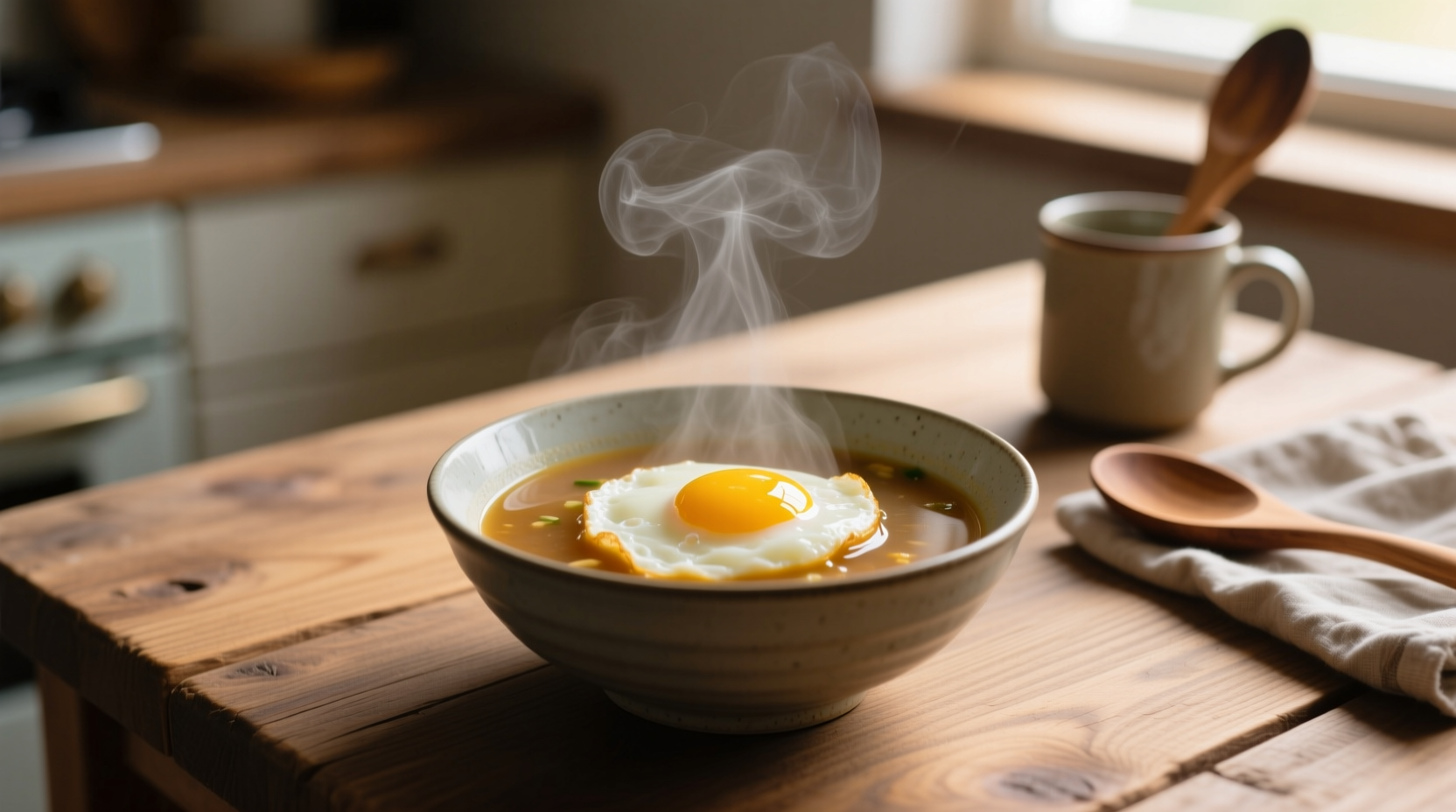 poach an egg in instant miso for a quick savory breakf