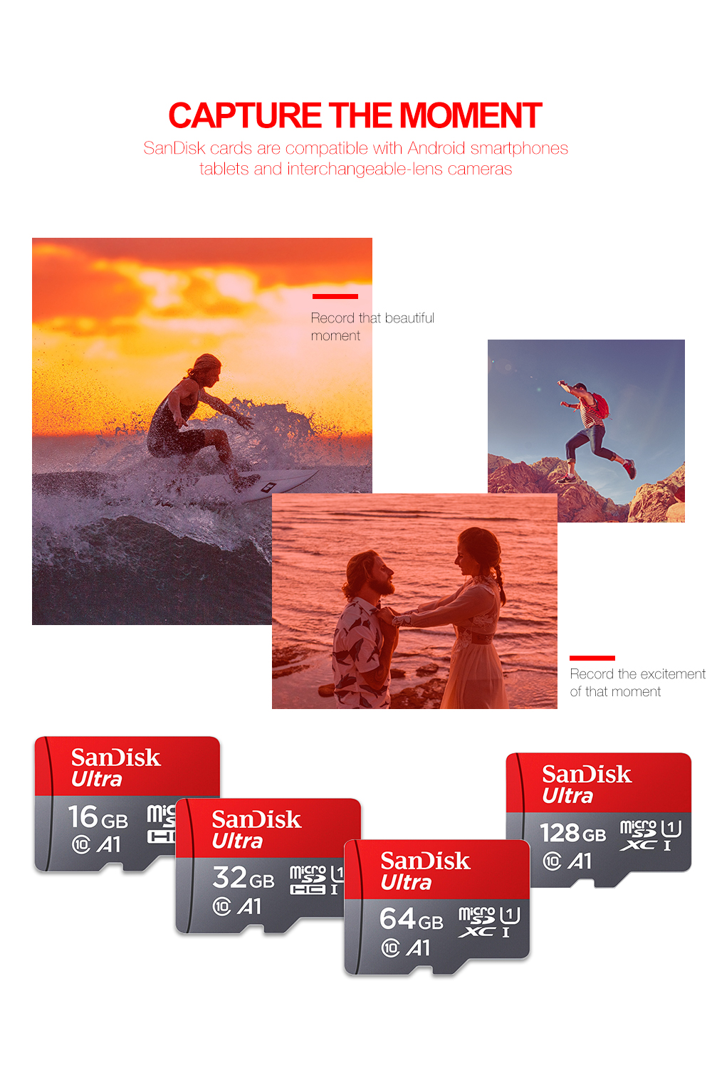 Wholesale Original SanDisk Micro 32GB 64GB MicroSDXC Flash TF / SD Cards A1 Ultra Class 10 Memory Card