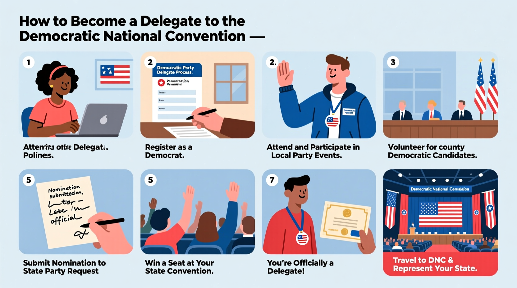a step by step guide to becoming a delegate to the democratic national convention