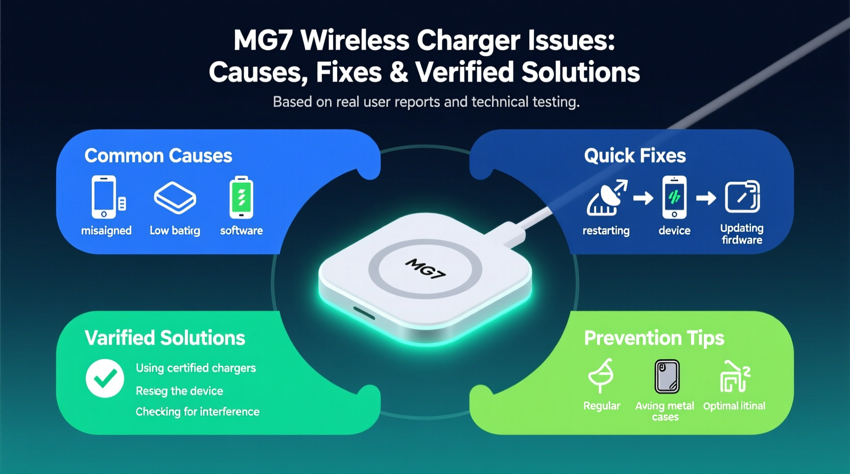 mg7 wireless charger issues