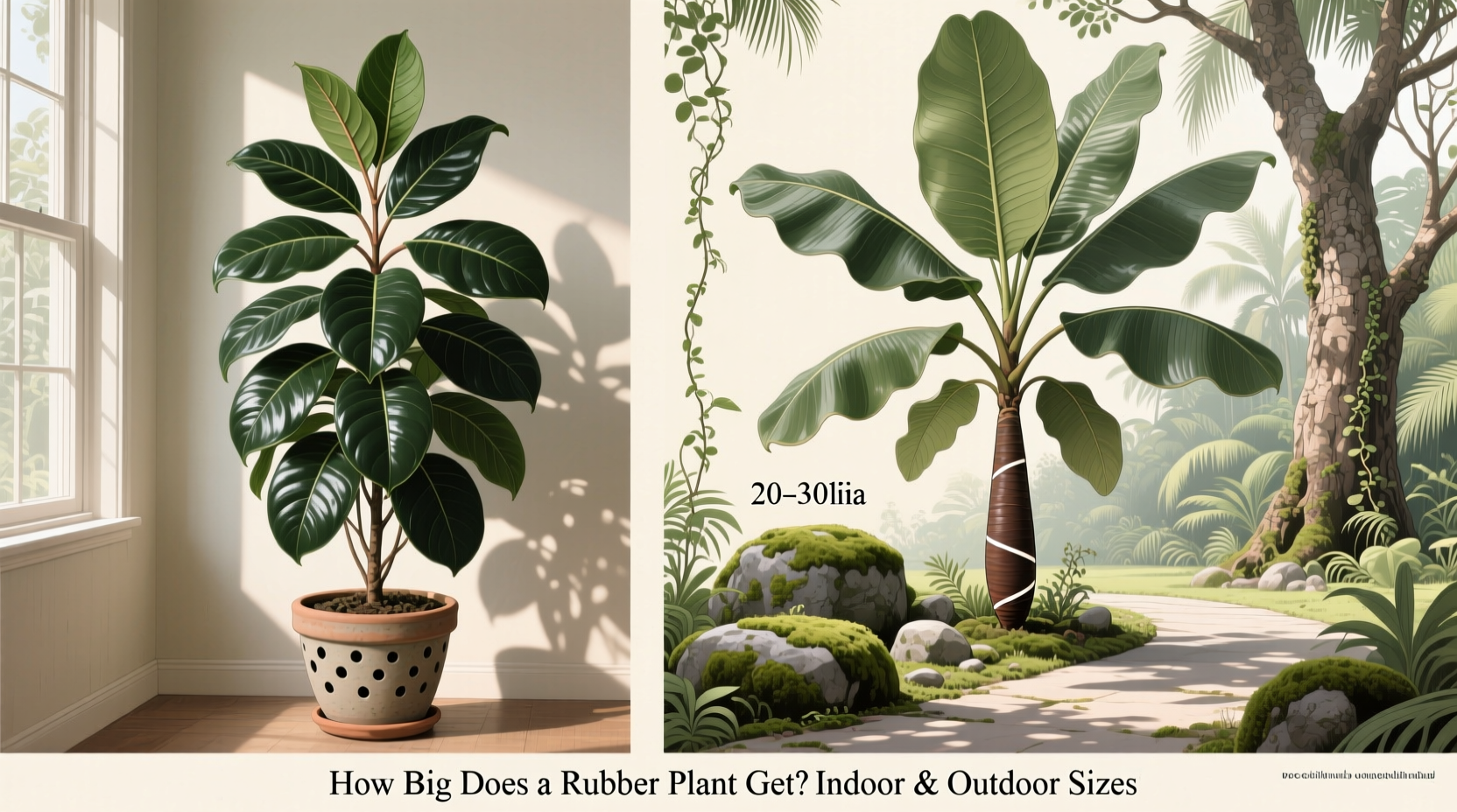how big does rubber plant get