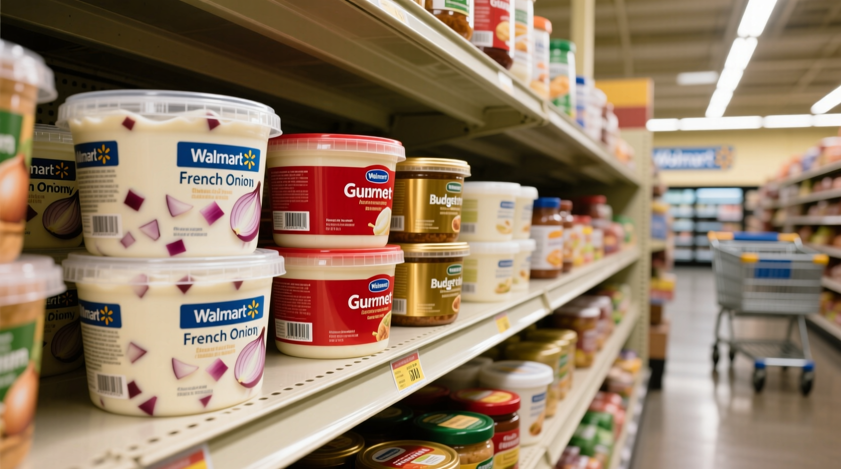 French onion dip varieties on Walmart shelf