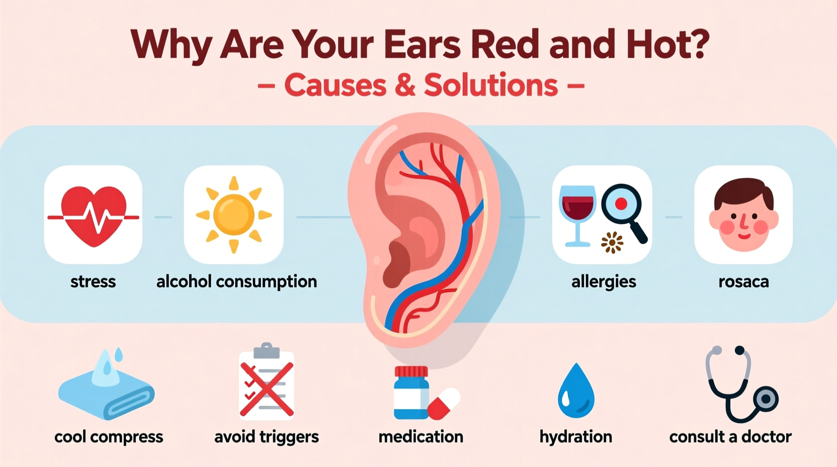 why are my ears red and hot possible causes solutions