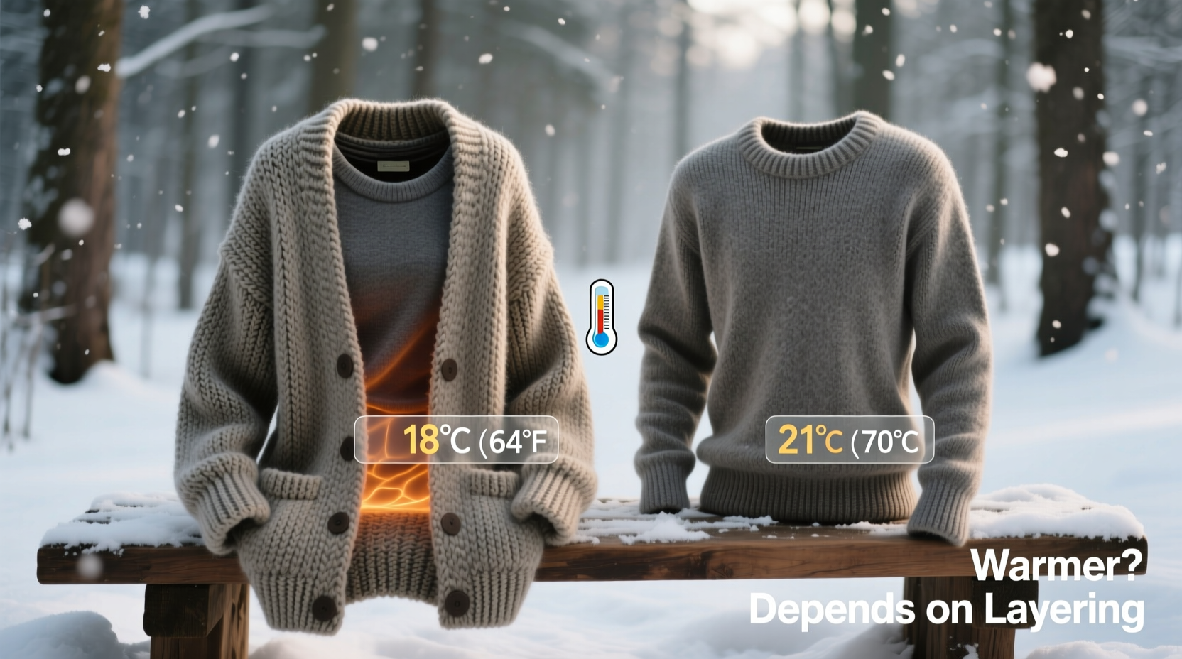 knitted cardigan vs pullover sweater which is warmer and does it even matter