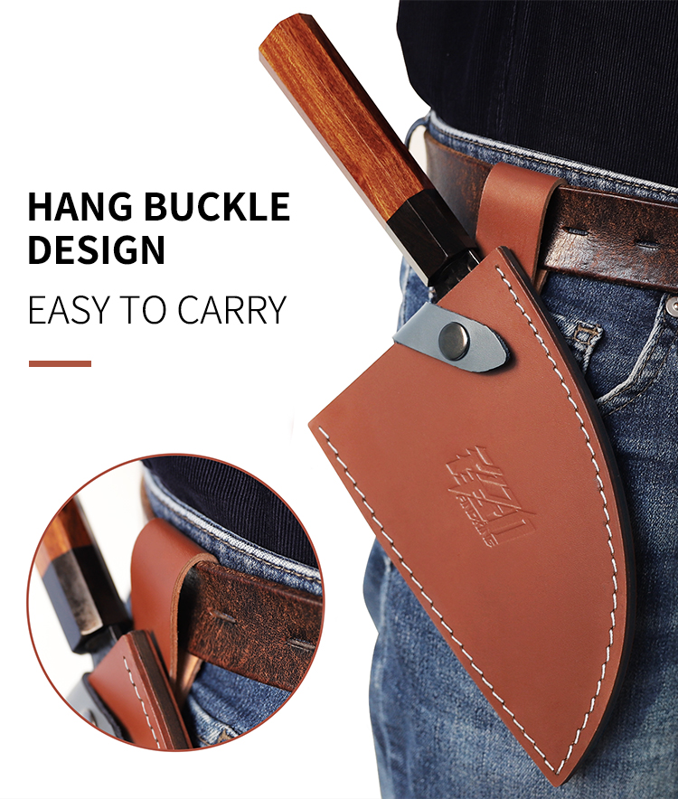 FINDKING 6.5 inch chef chopping knife Kitchen Outdoor Super Sharp Rosewood Handle Cleaver Butcher Knife with Cover