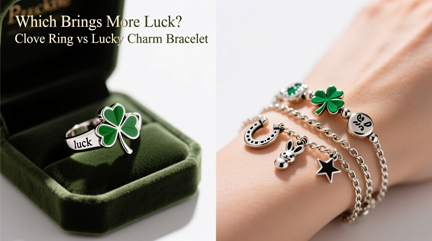 clover ring vs lucky charm bracelet which actually brings good luck and looks better