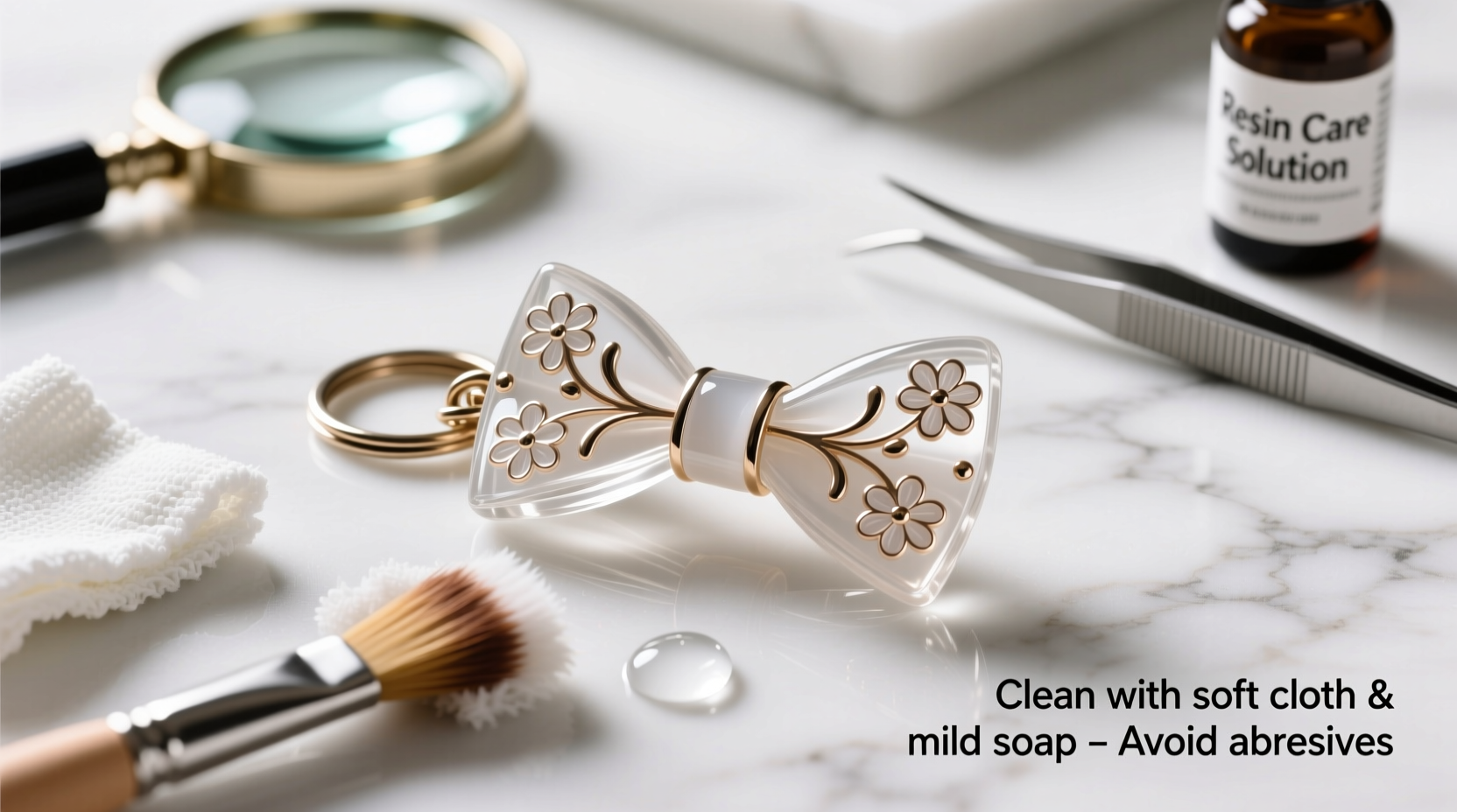 effective methods to clean and maintain resin bow tie keychain accessories safely