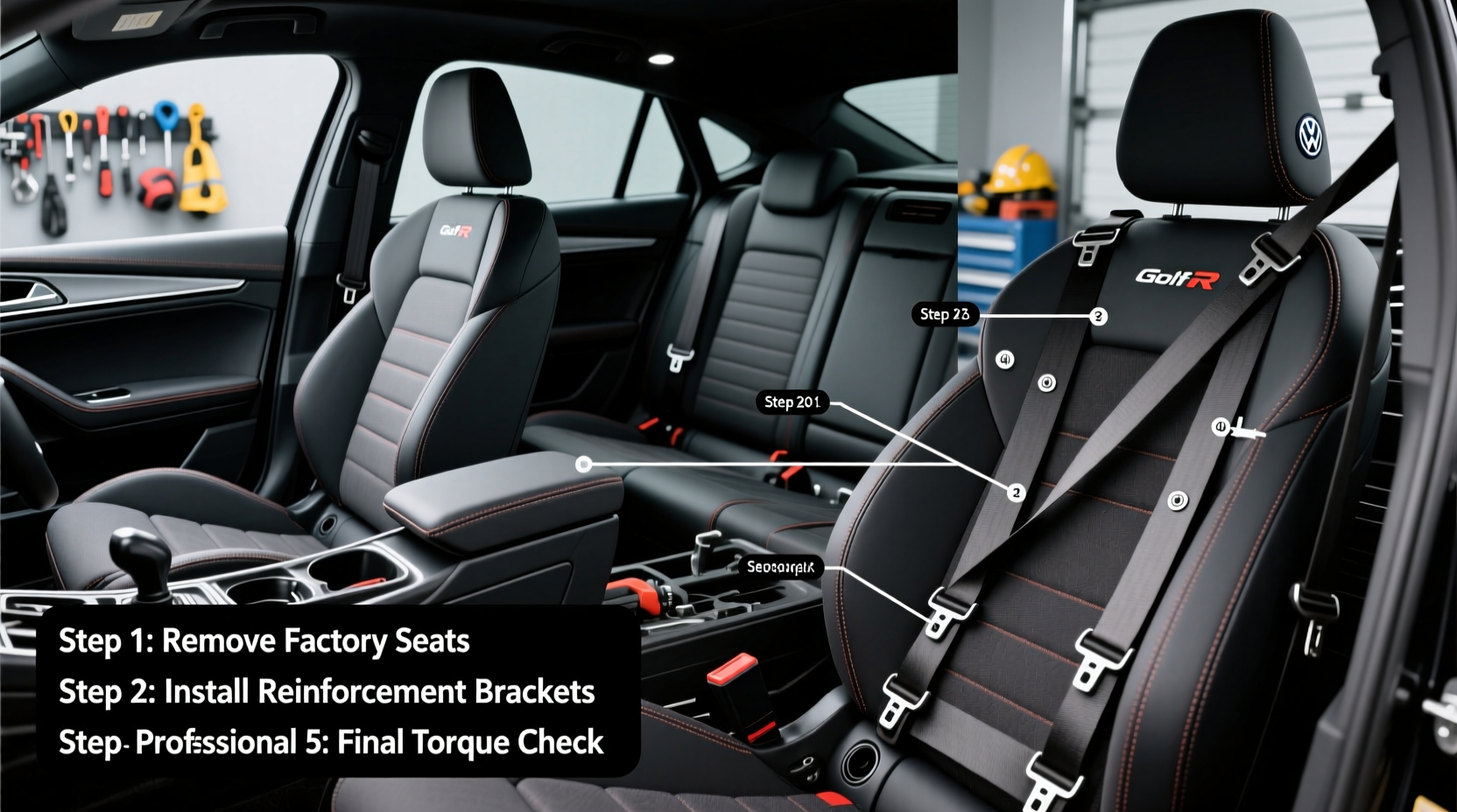 golf r bucket seat installation guide