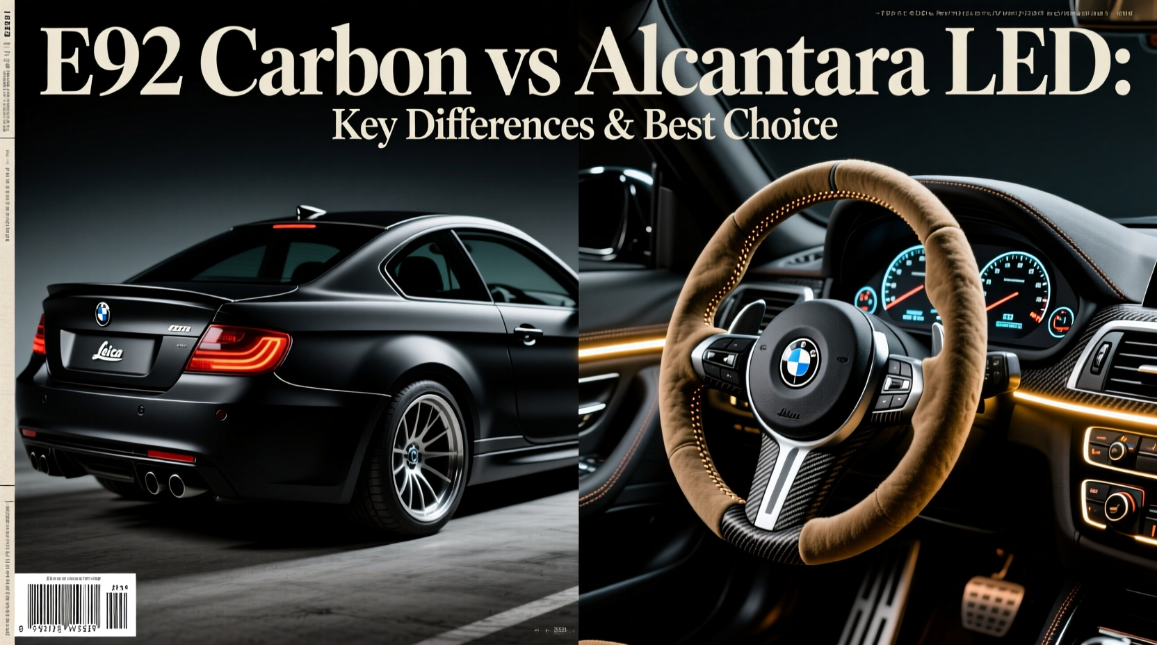 e92 carbon vs alcantara led