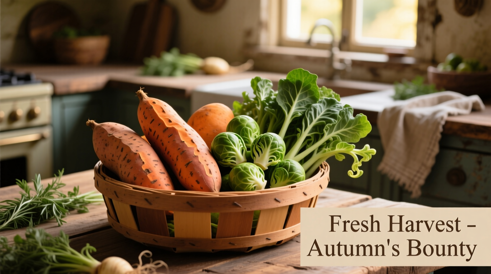 sweet potato and brussel sprouts