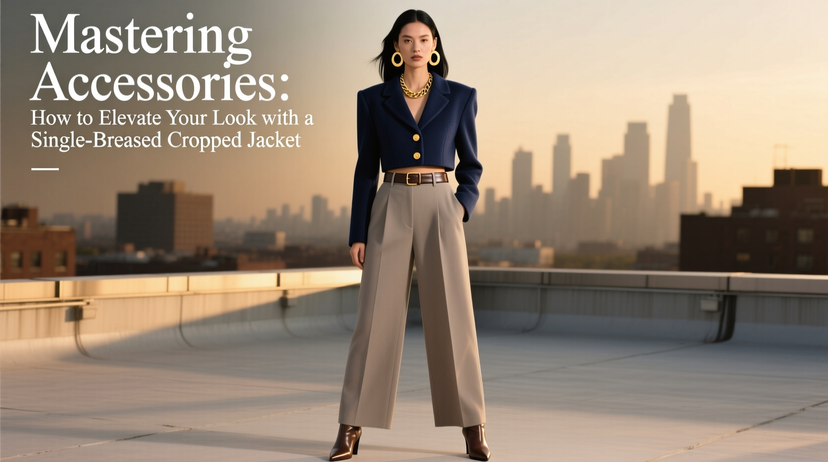 mastering accessories how to elevate your look with a single breasted cropped jacket