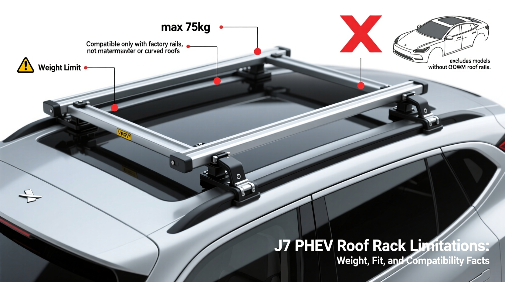 j7 phev roof rack limitations