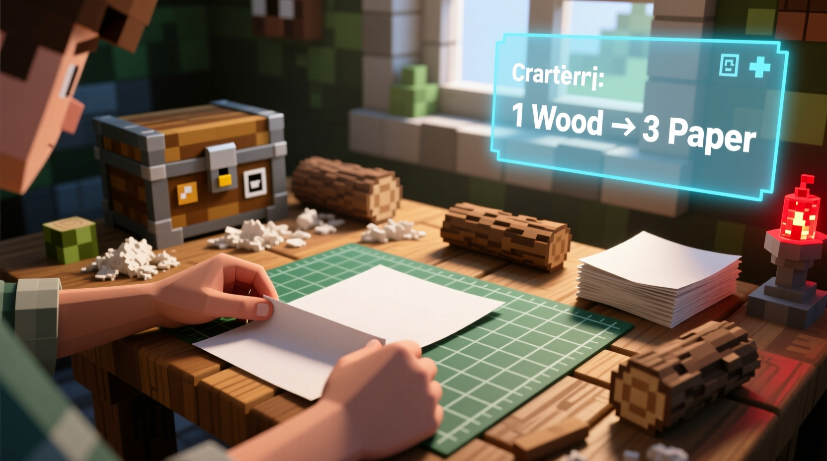 how to craft paper minecraft
