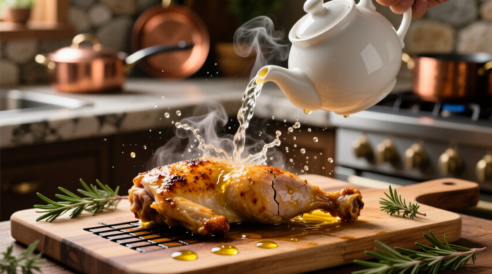 you should pour boiling water on your chicken thighs