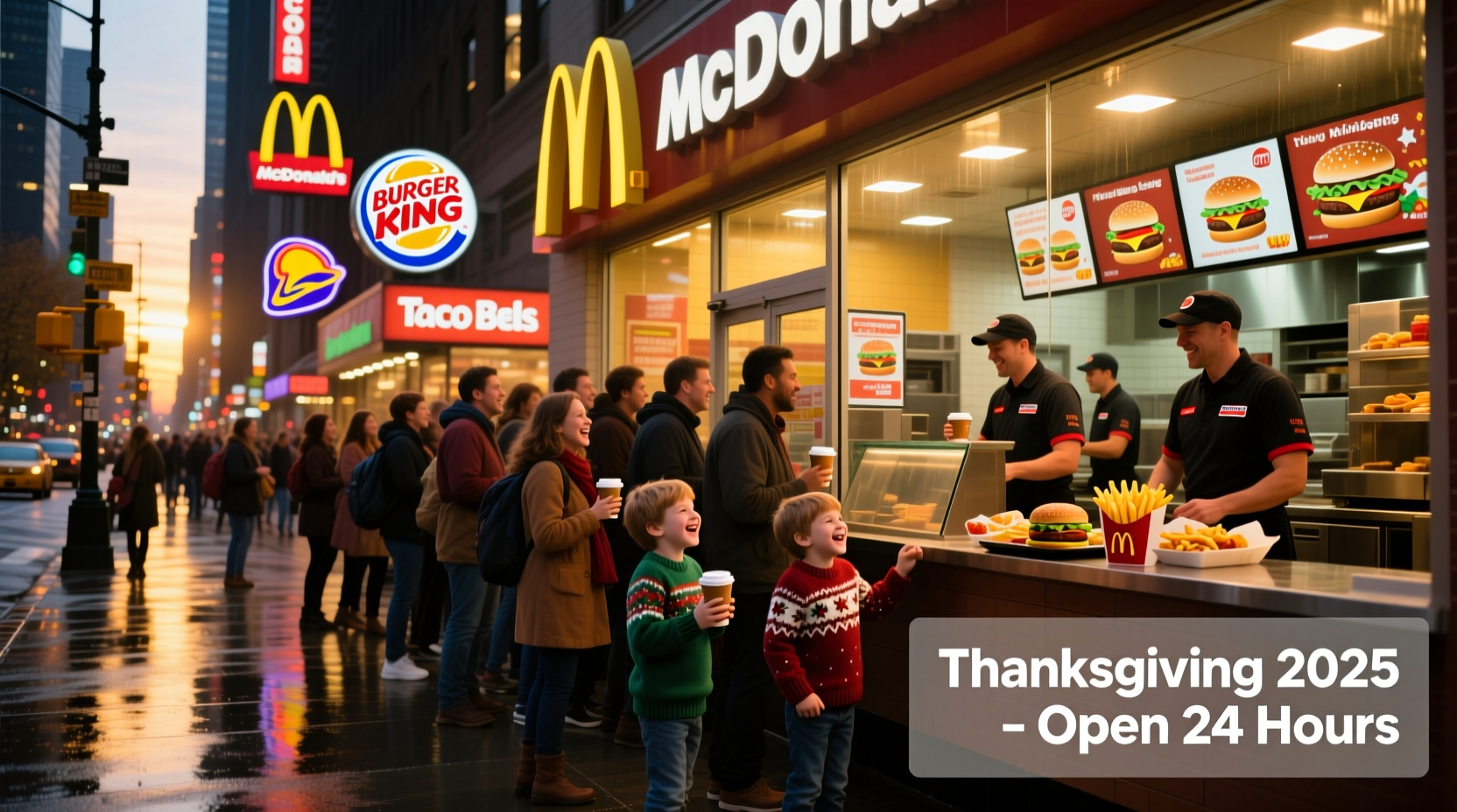 what fast food is open on thanksgiving day