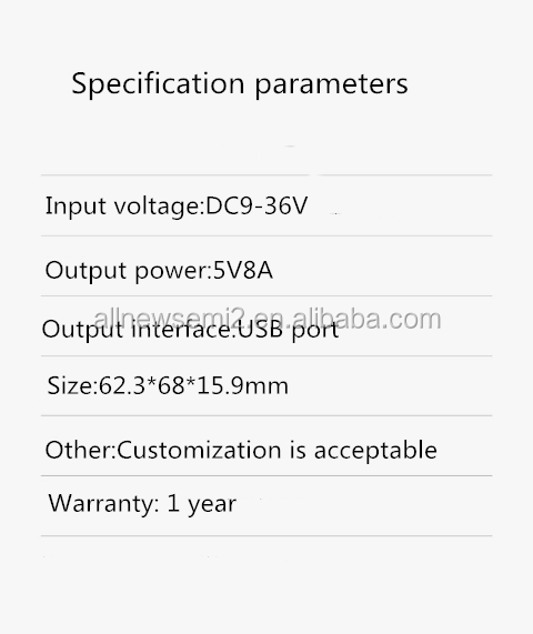 9-36V input 6-port USB fast charging power supply buck module dc-dc5v8a high current output buck module