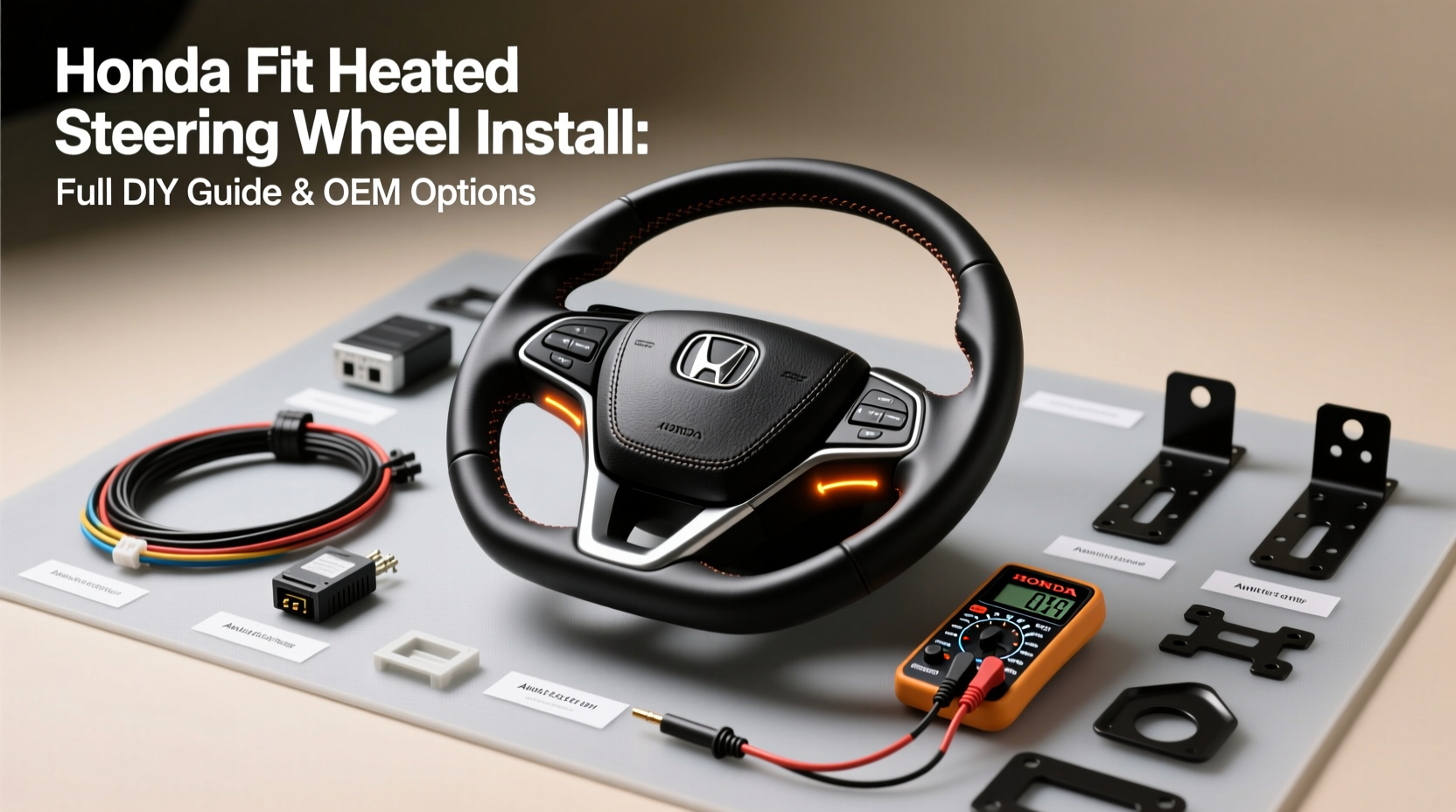 honda fit heated steering wheel install