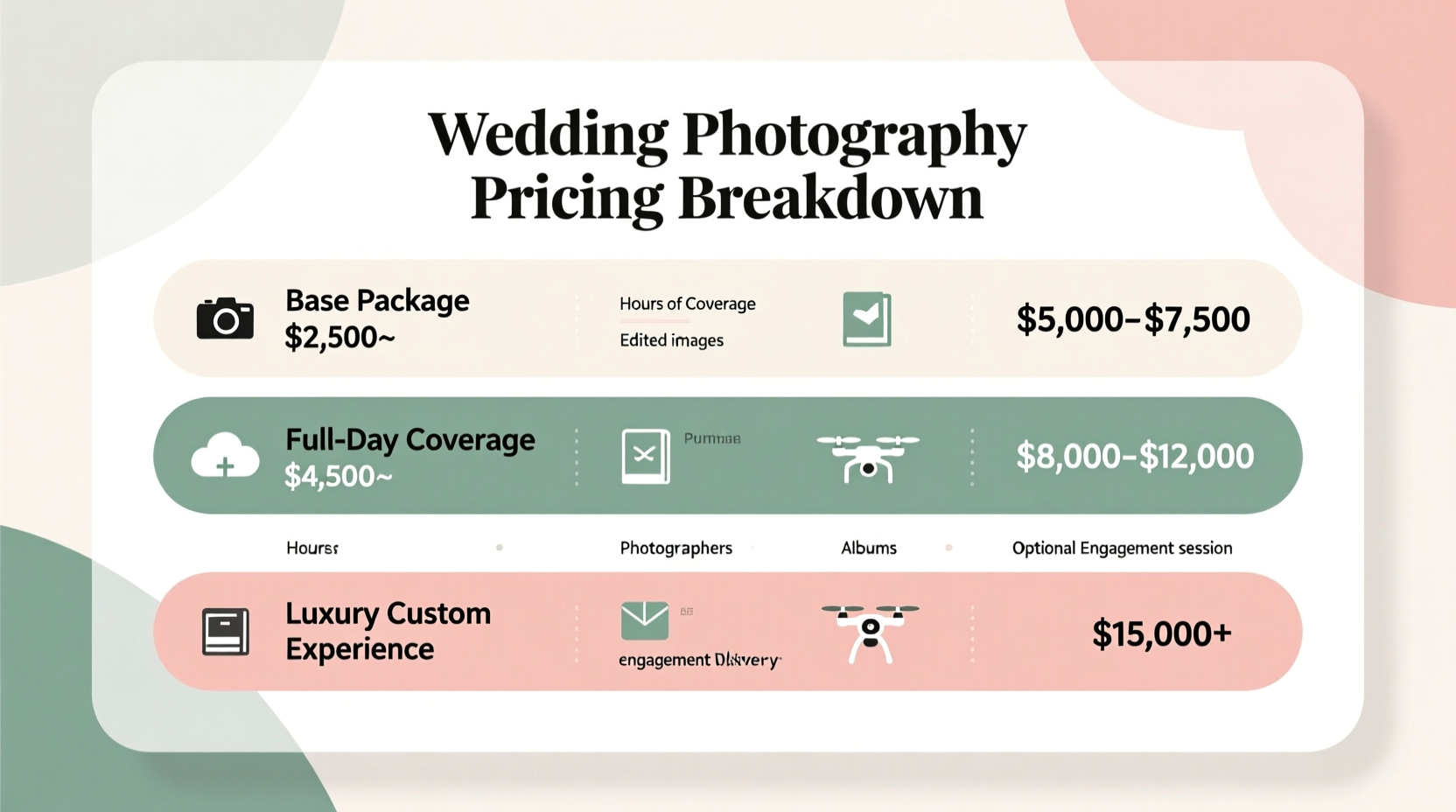 how much should wedding photos cost