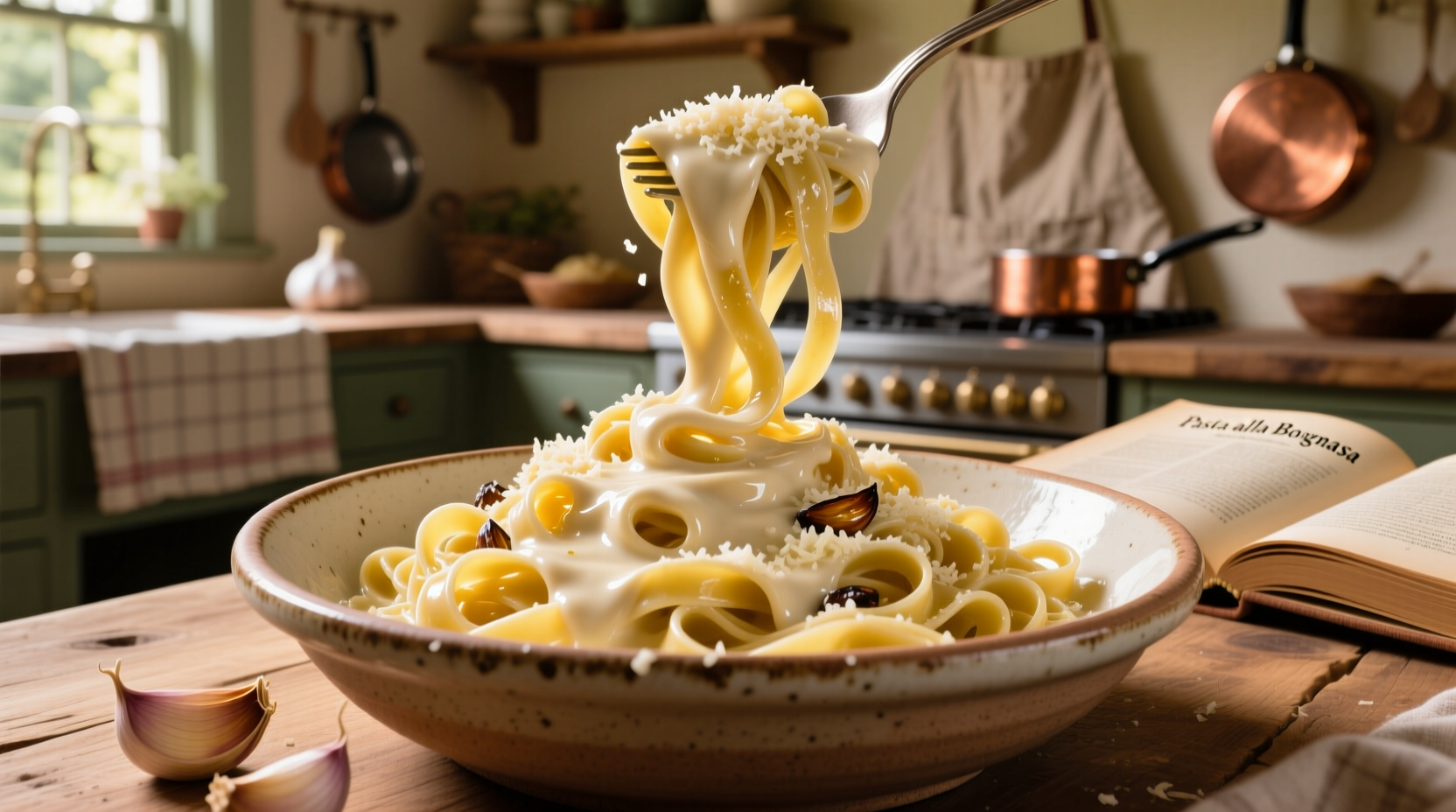 creamy garlic and parmesan sauce