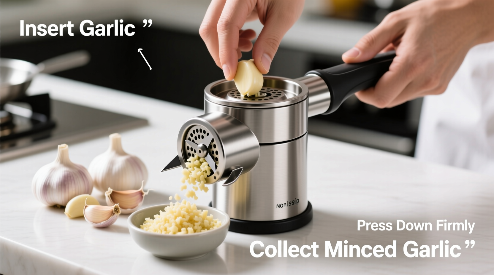 how to use garlic mincer