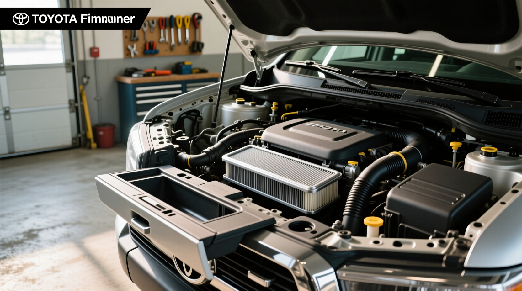 Cabin air filter location in Toyota Tundra showing glove box area