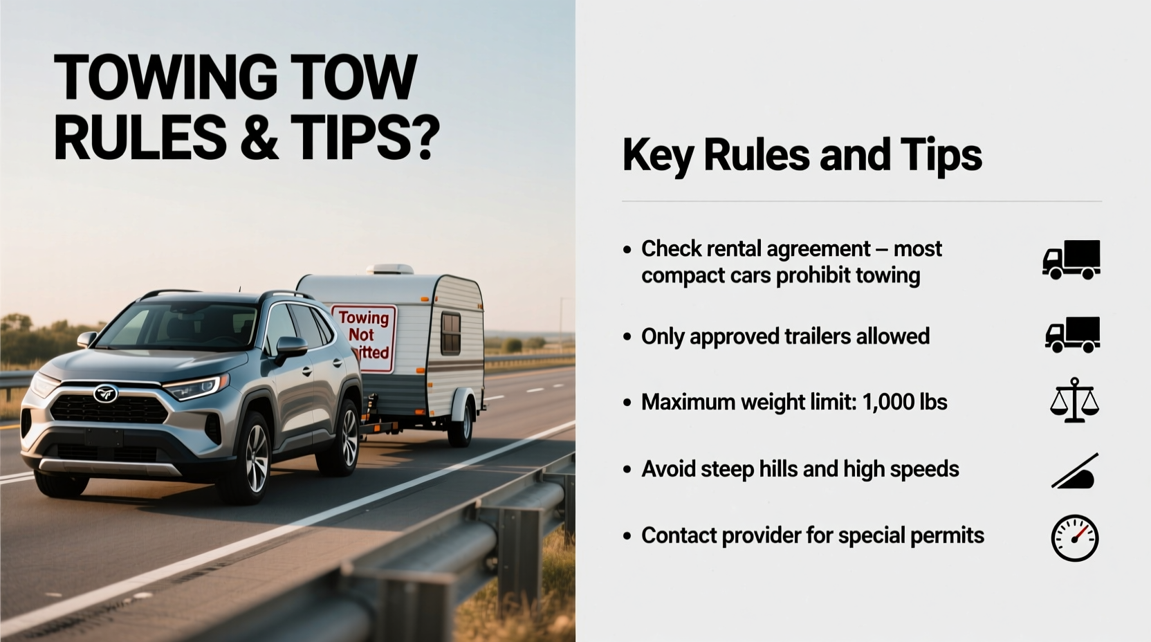 can i tow with a rental car