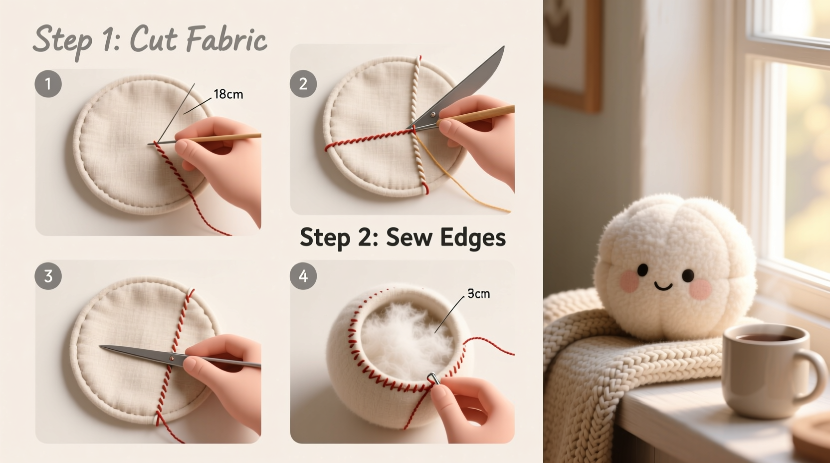 how to make a cozy homemade fabric puff step by step guide for beginners