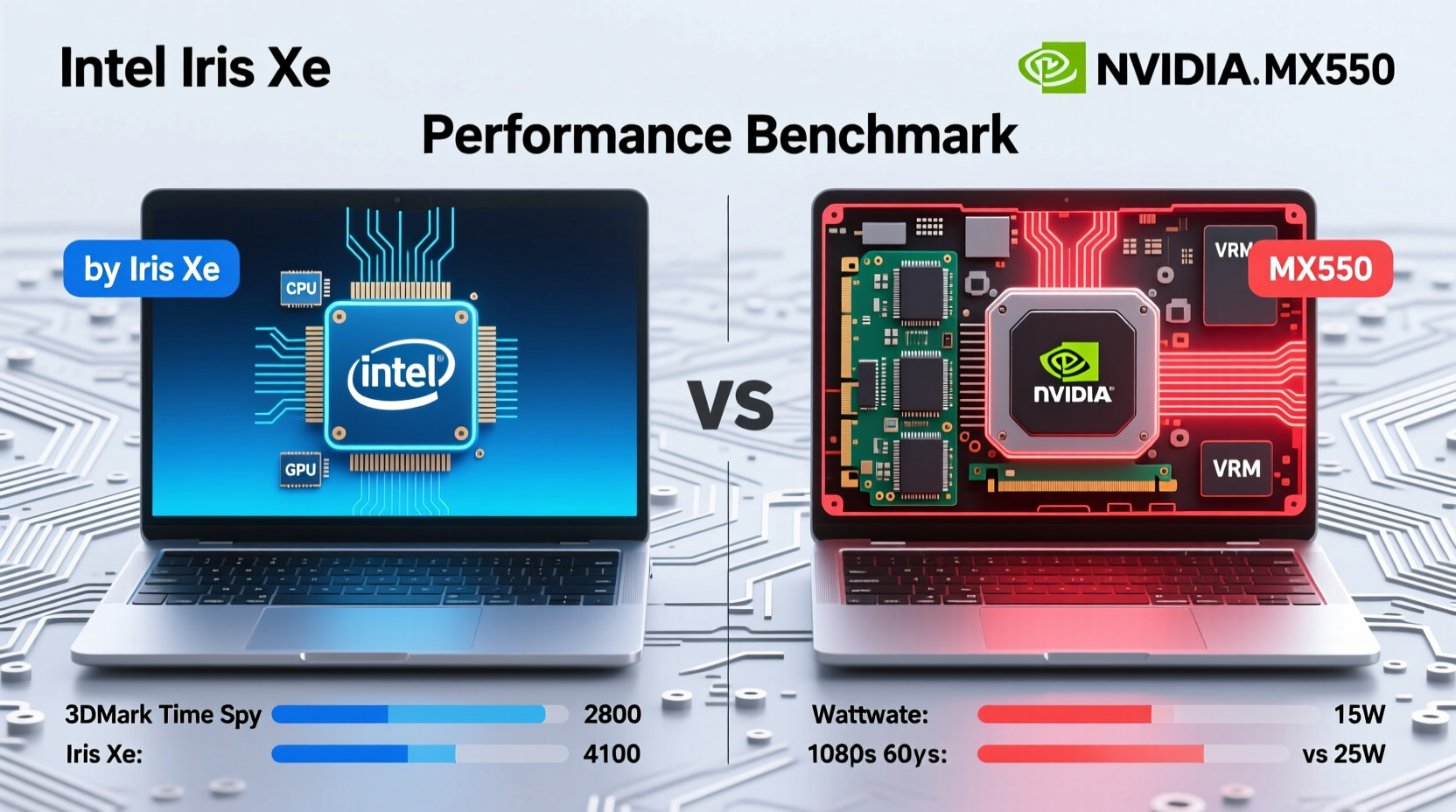intel iris xe vs nvidia mx550 which laptop gpu actually gives you better performance