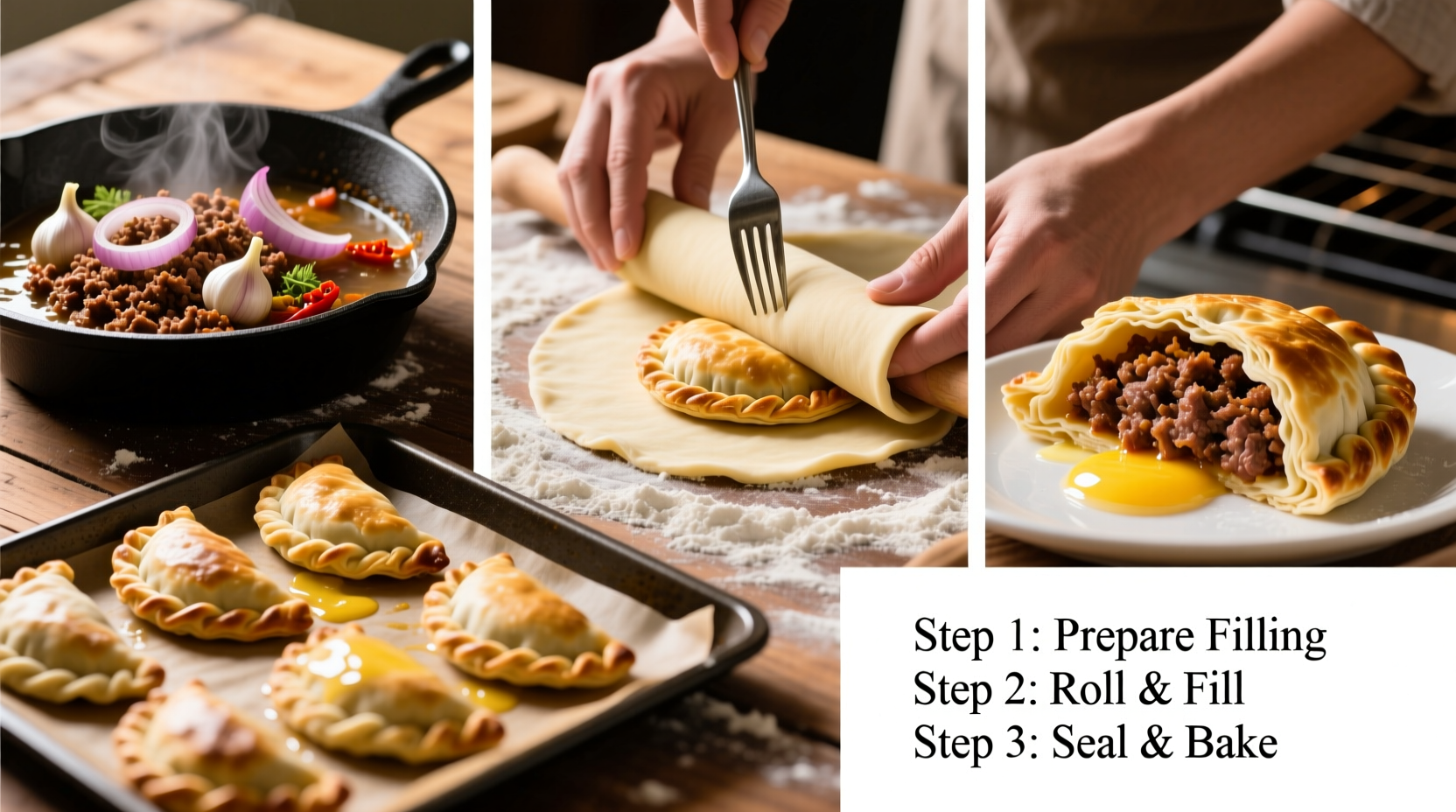 crispy beef empanadas with puff pastry a step by step homemade guide