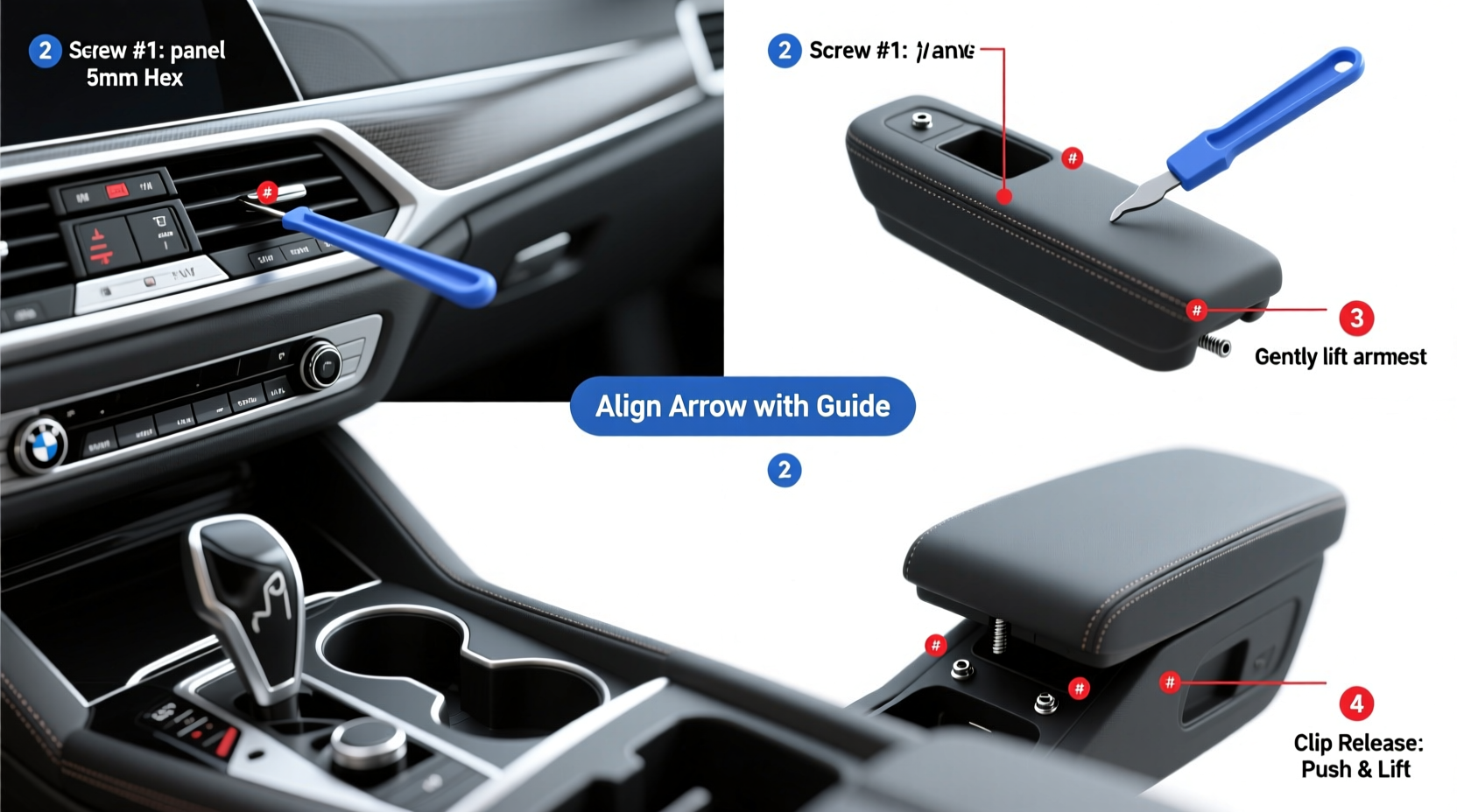 bmw armrest replacement guide