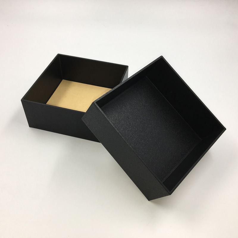 木箱厂定制豪华定制徽标刚性小纸板黑色礼品纸盒