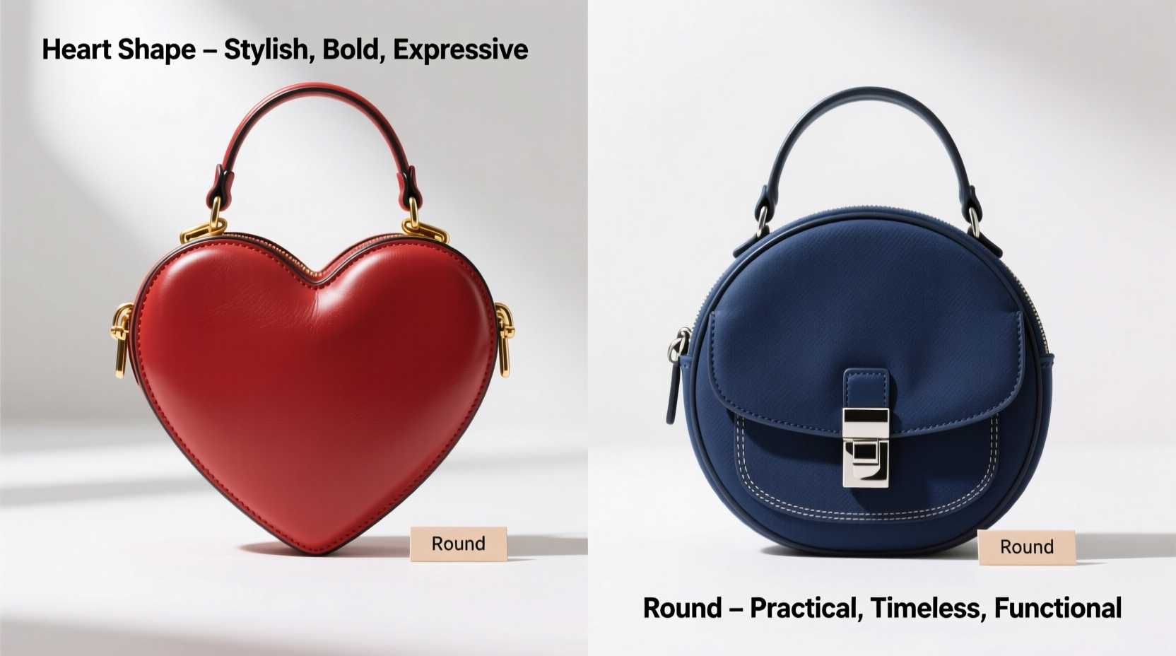 heart shaped handbag vs round bag which one is actually more practical and stylish