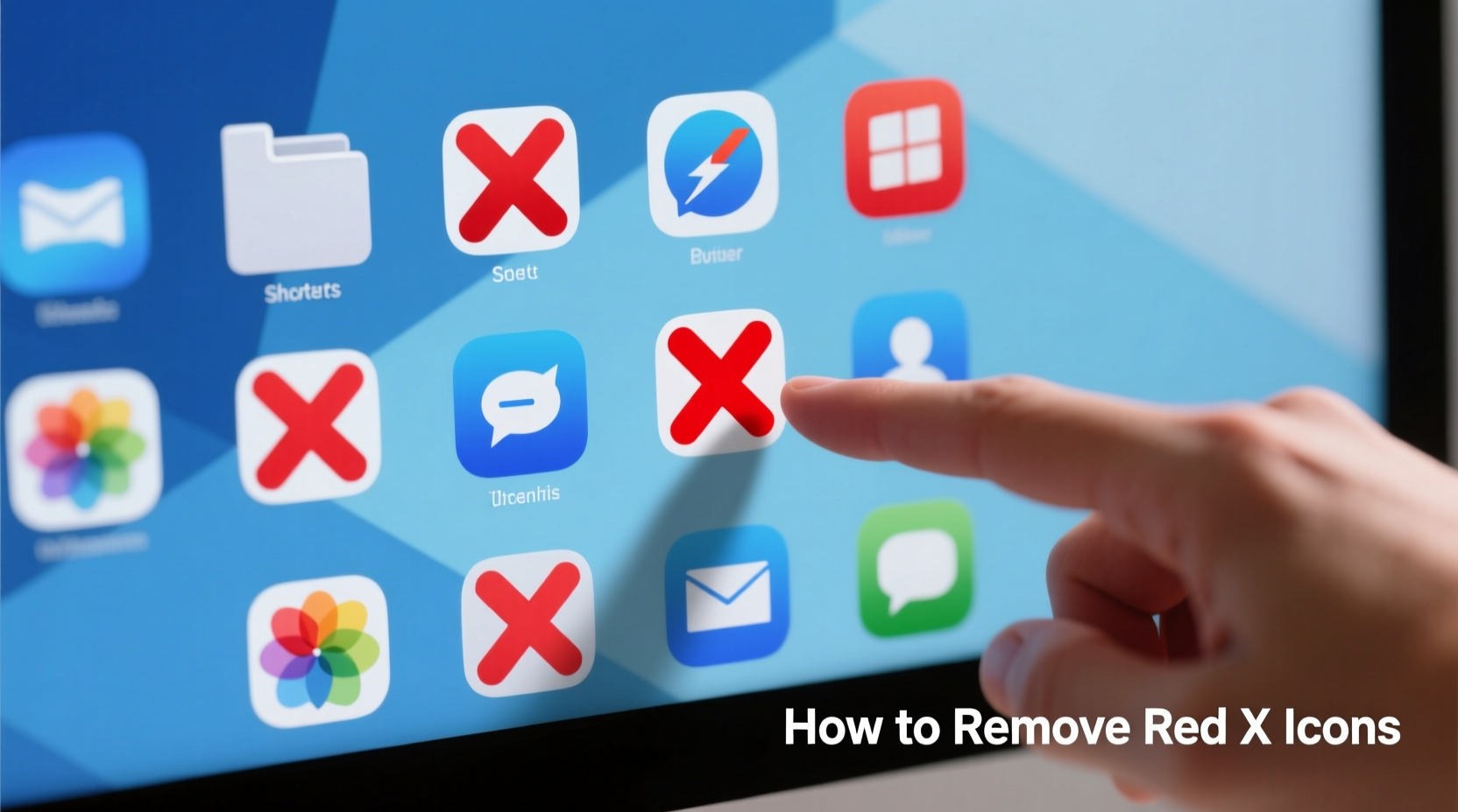 red x on desktop icons causes and how to remove them
