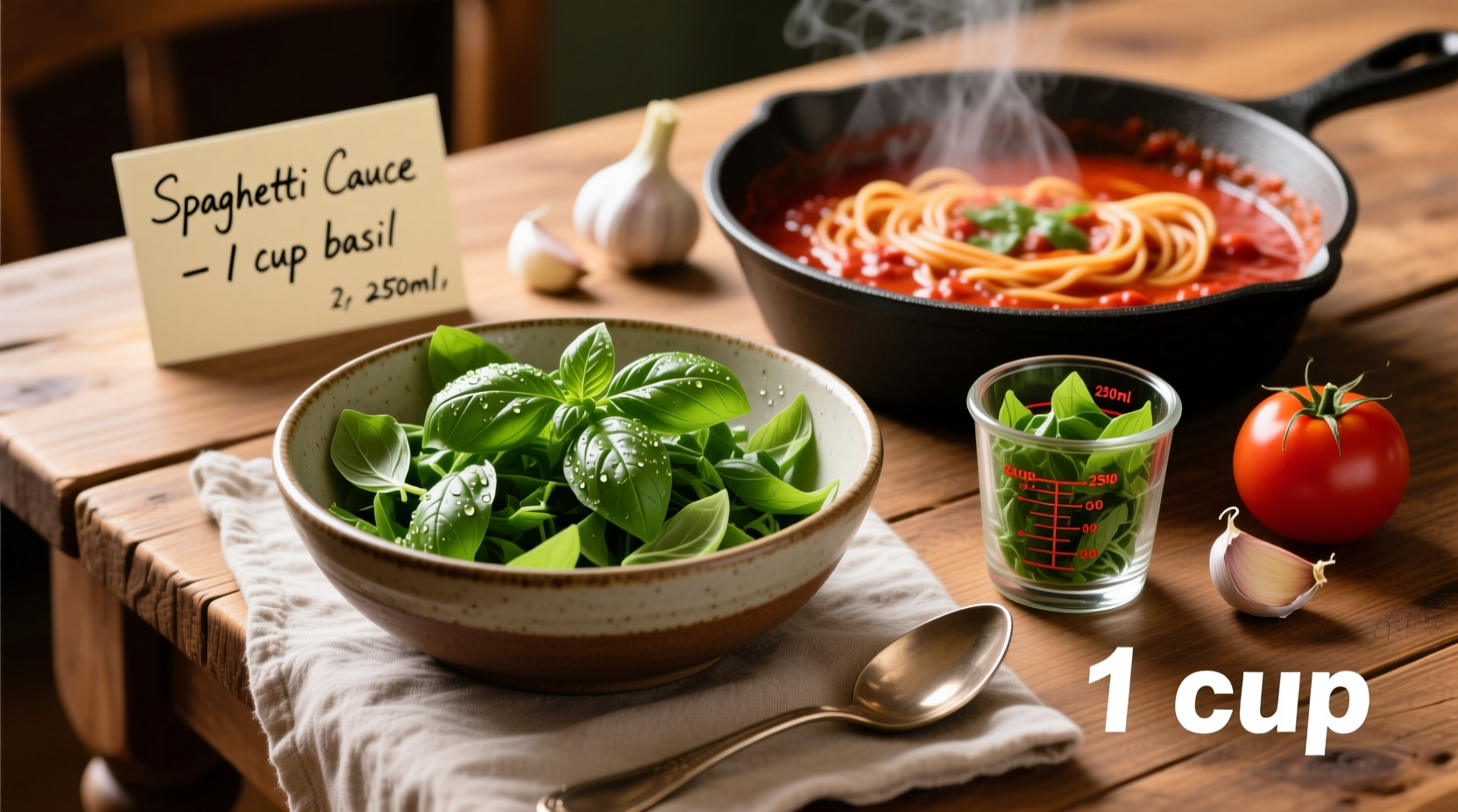 how much basil for spaghetti sauce