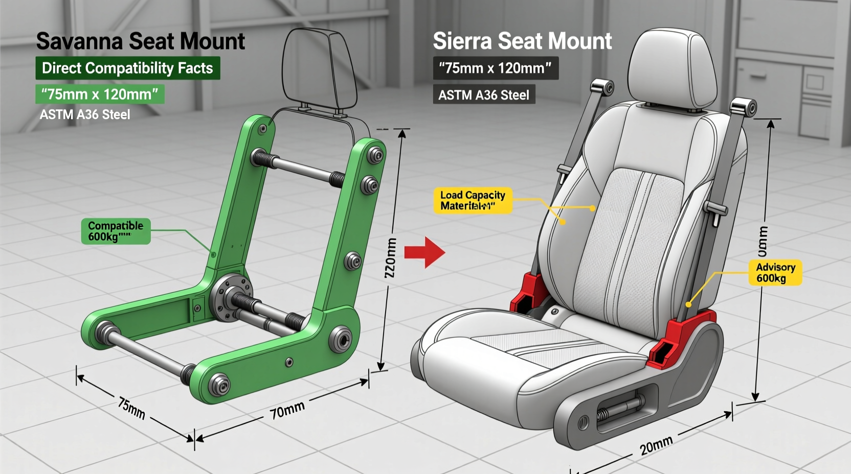 savana vs sierra seat mounting