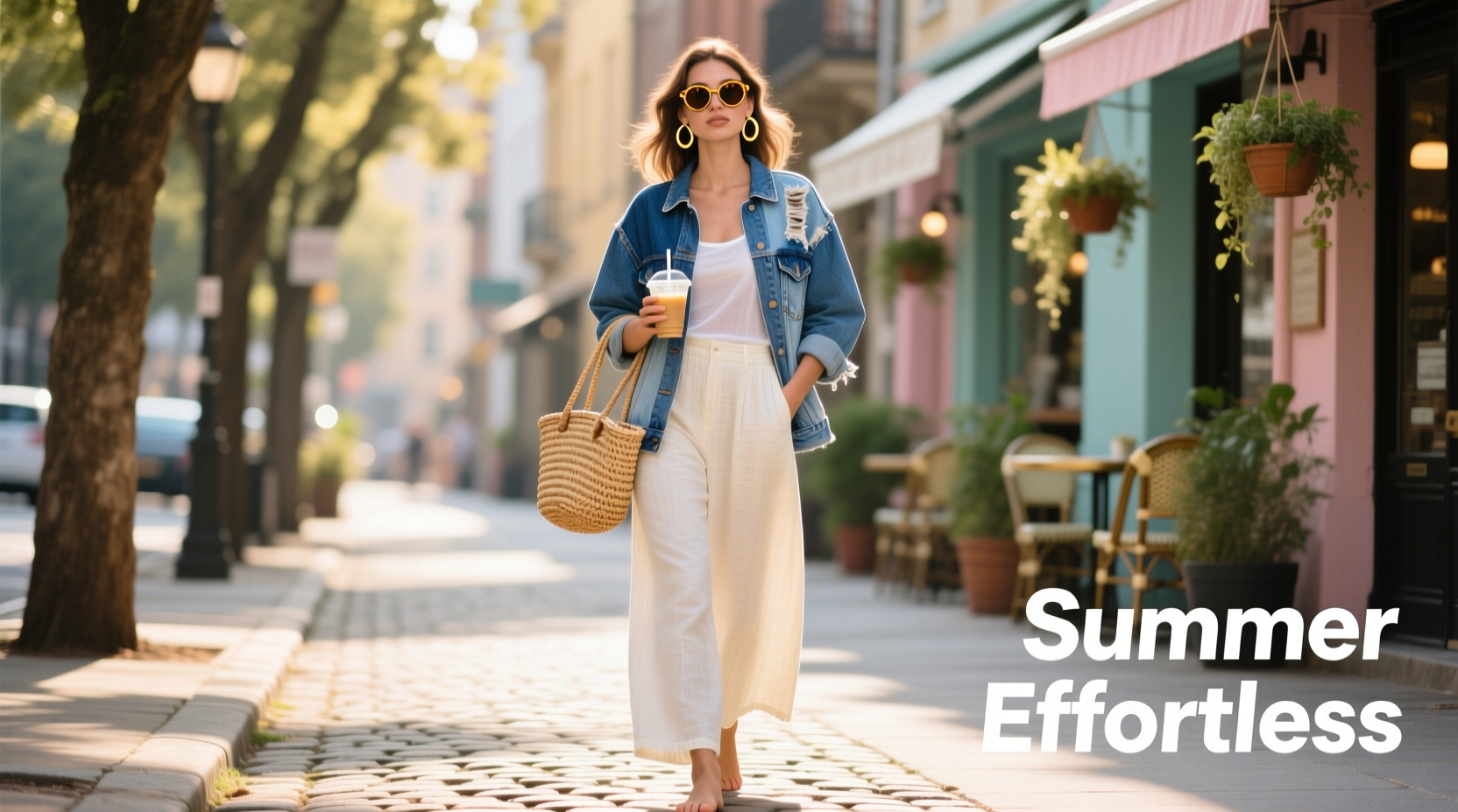 effortless summer looks styling your oversize patchwork jacket with lightweight essentials