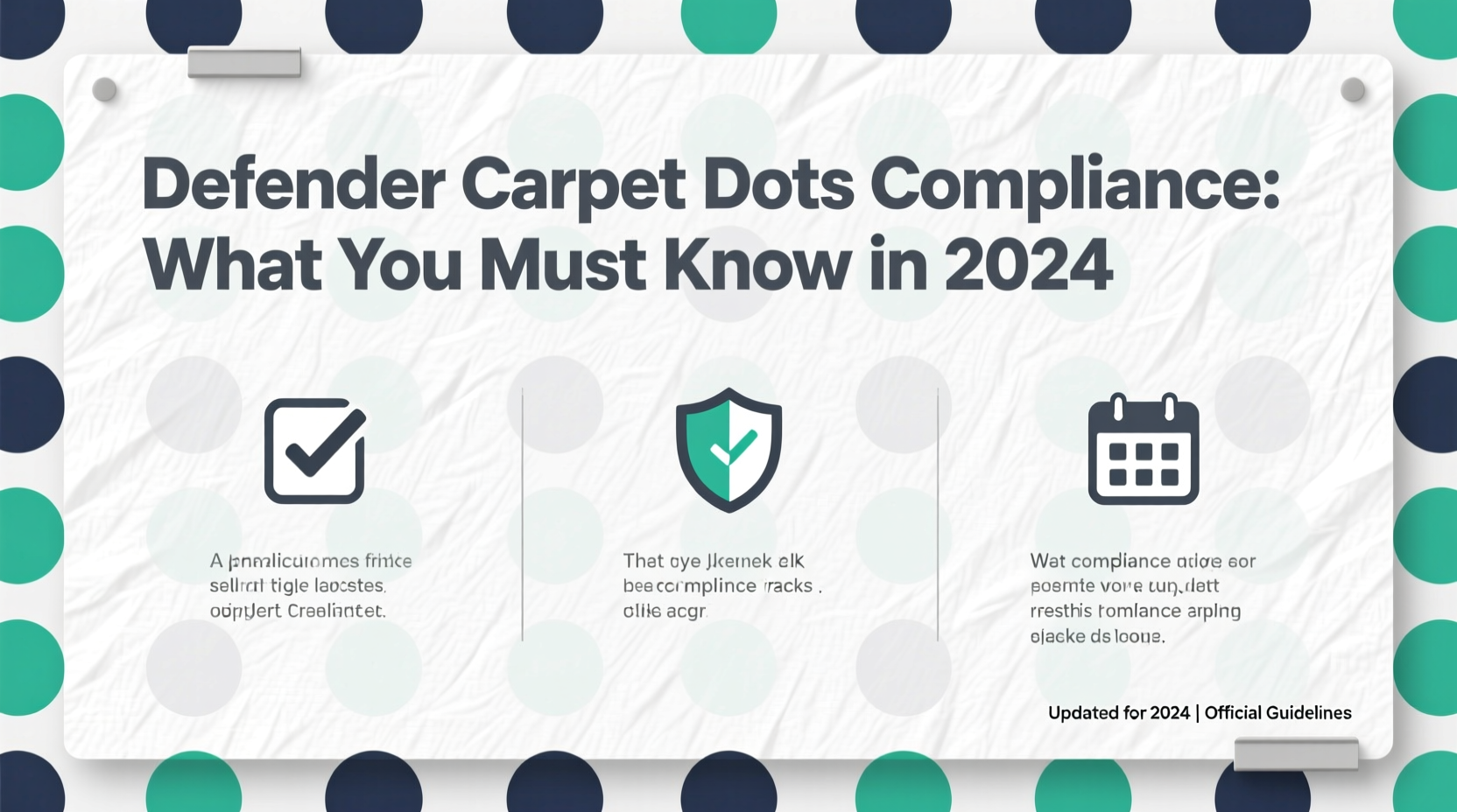 defender carpet dots compliance