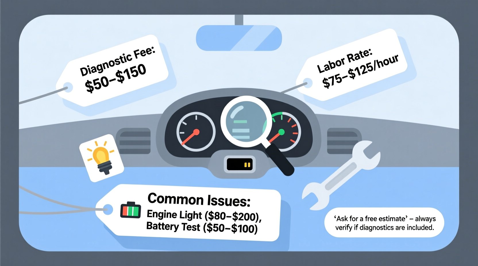 how much does it cost to diagnose a car