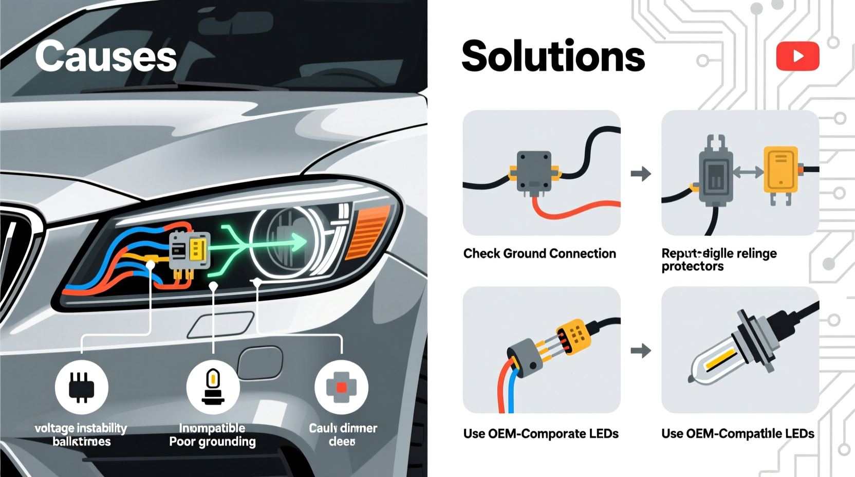 led headlights flickering causes and fixes explained