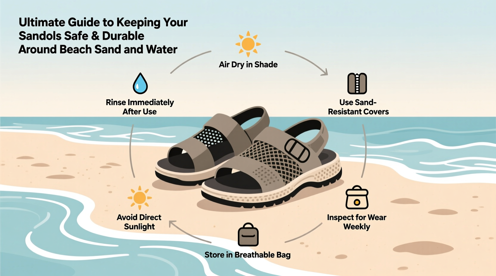 ultimate guide to keeping your sandals safe and durable around beach sand and water